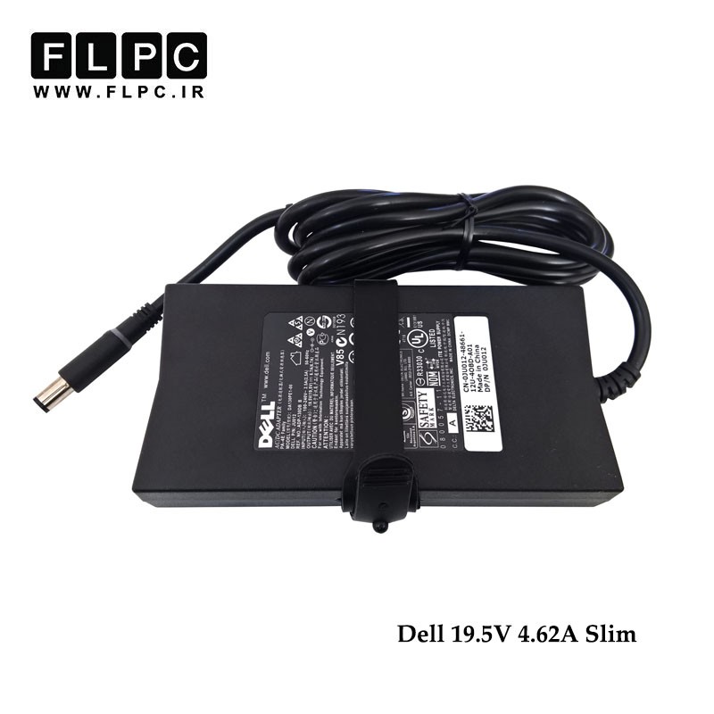 آداپتور دل 19.5 ولت 4.62 آمپر 90 وات اسلیم Dell 19.5V 4.62A 90W Laptop Slim AC Adaptor
