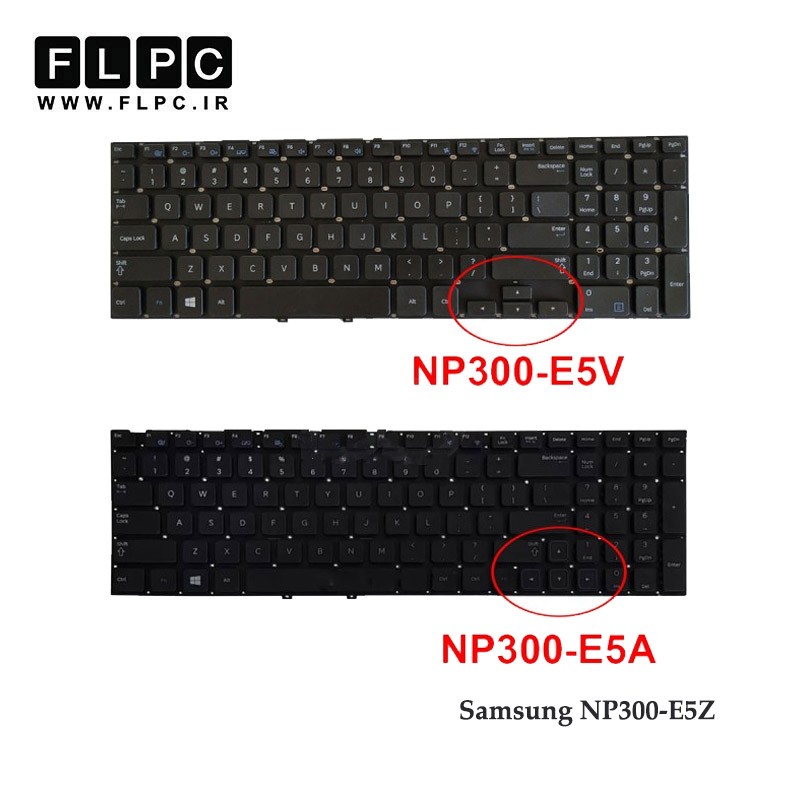 کیبورد لپ تاپ سامسونگ Samsung NP300-E5Z اینتر کوچک-بدون فریم
