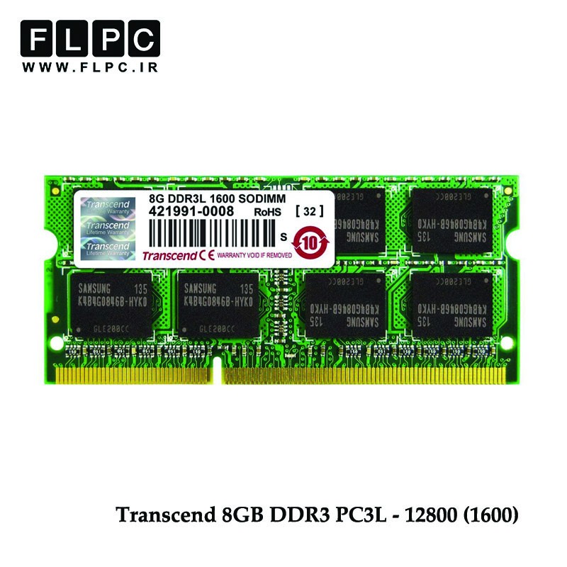 رم لپ تاپ  Ram Transcend 8GB DDR3L 1600