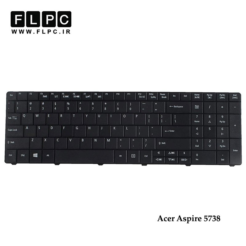 کیبورد لپ تاپ ایسر Acer Aspire 5738 Laptop Keyboard مشکی-با دکمه پهن