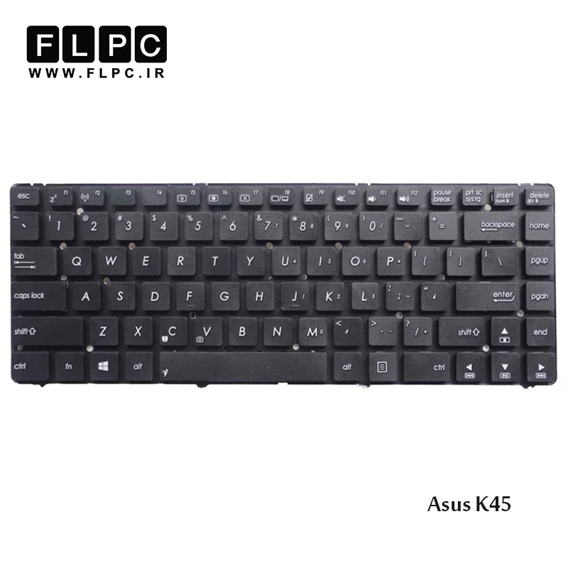 کیبورد لپ تاپ ایسوس Asus Laptop Keyboard K45 مشکی-اینتر کوچک-بدون فریم