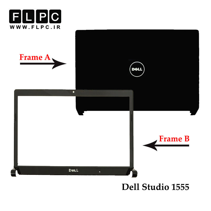 قاب پشت و جلو ال سی دی لپ تاپ دل Dell Studio 1555 _Cover A+B مشکی