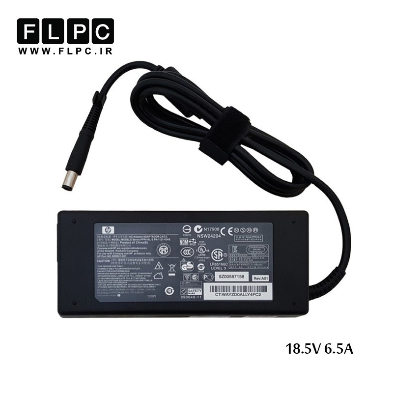 آداپتور لپ تاپ اچ پی 18.5 ولت 6.5 آمپر سر دلی HP 18.5V 6.5A Laptop Adaptor DC Org