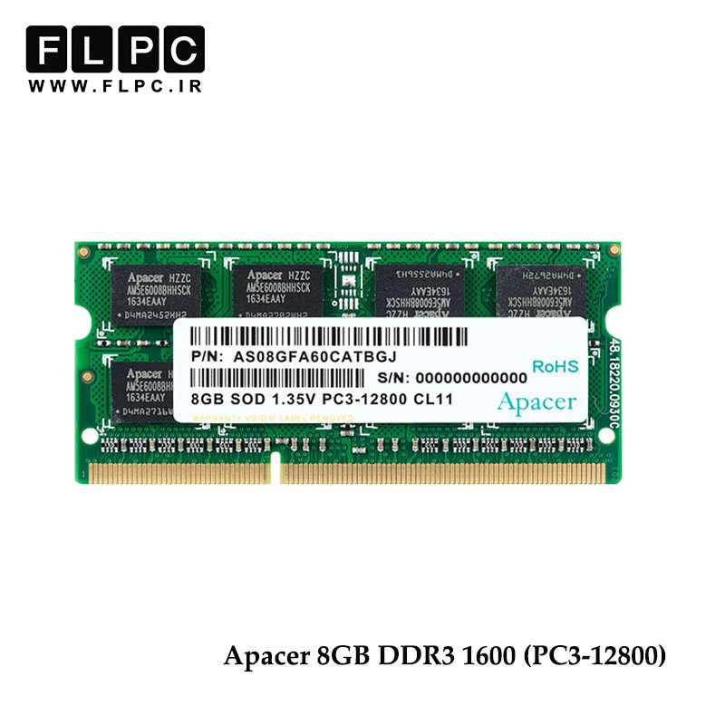 رم لپ تاپ 8 گیگ Apacer DDR3-PC3L (1600-12800) CL11