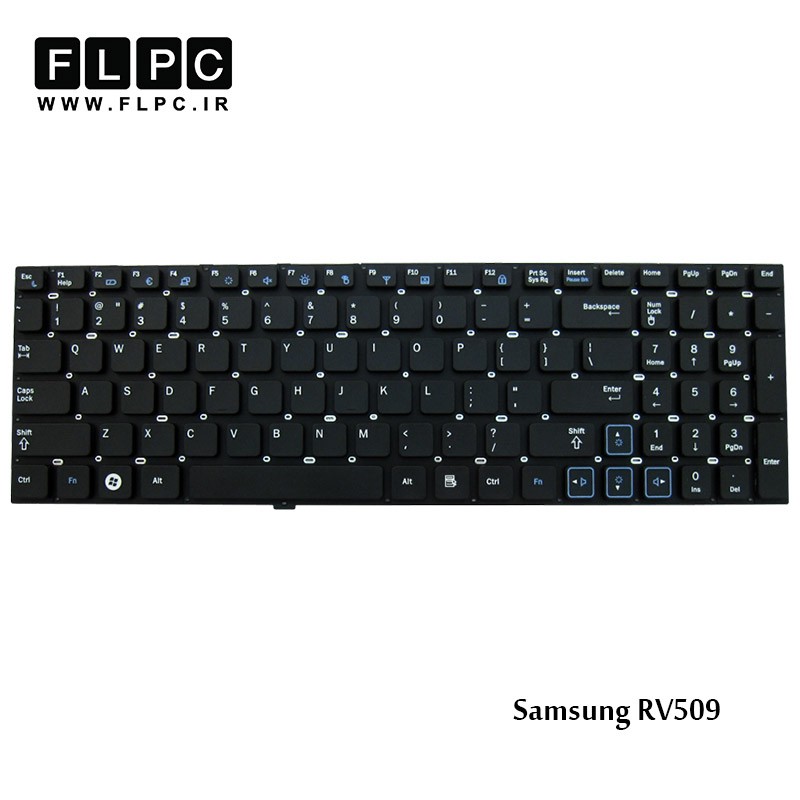 کیبورد لپ تاپ سامسونگ Samsung Laptop Keyboard RV509 مشکی-اینتر کوچک-بدون فریم