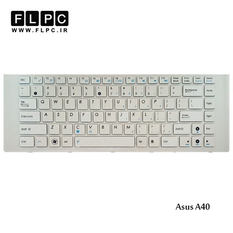 کیبورد لپ تاپ ایسوس Asus Laptop Keyboard A40 سفید-با فریم
