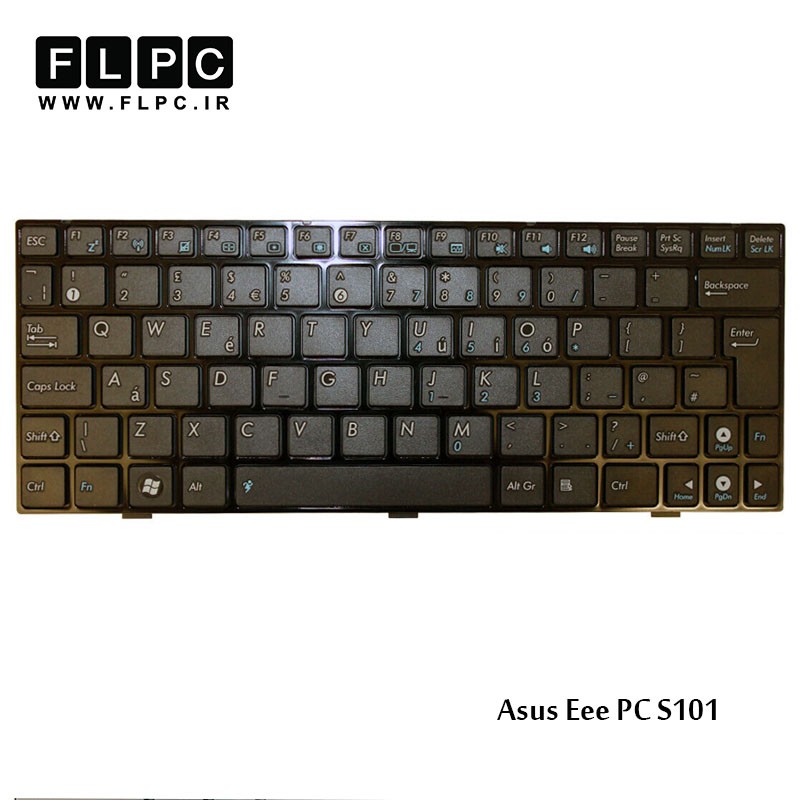 کیبورد لپ تاپ ایسوس Asus Laptop Keyboard Eee PC S101 مشکی-با فریم-فلت پهن