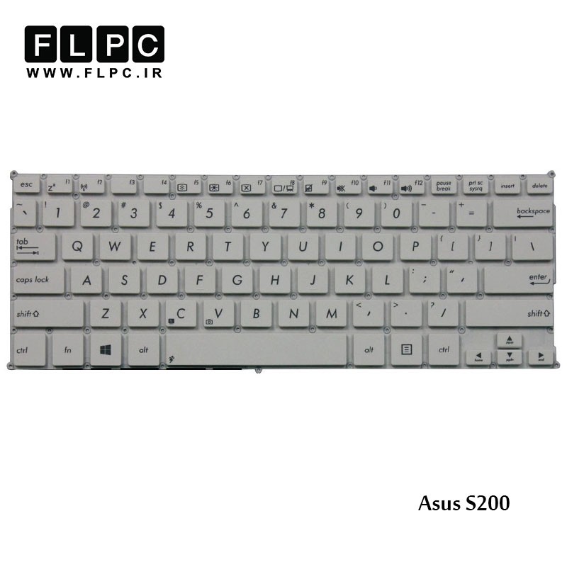 کیبورد لپ تاپ ایسوس Asus Laptop Keyboard S200 سفید-اینتر کوچک-بدون فریم
