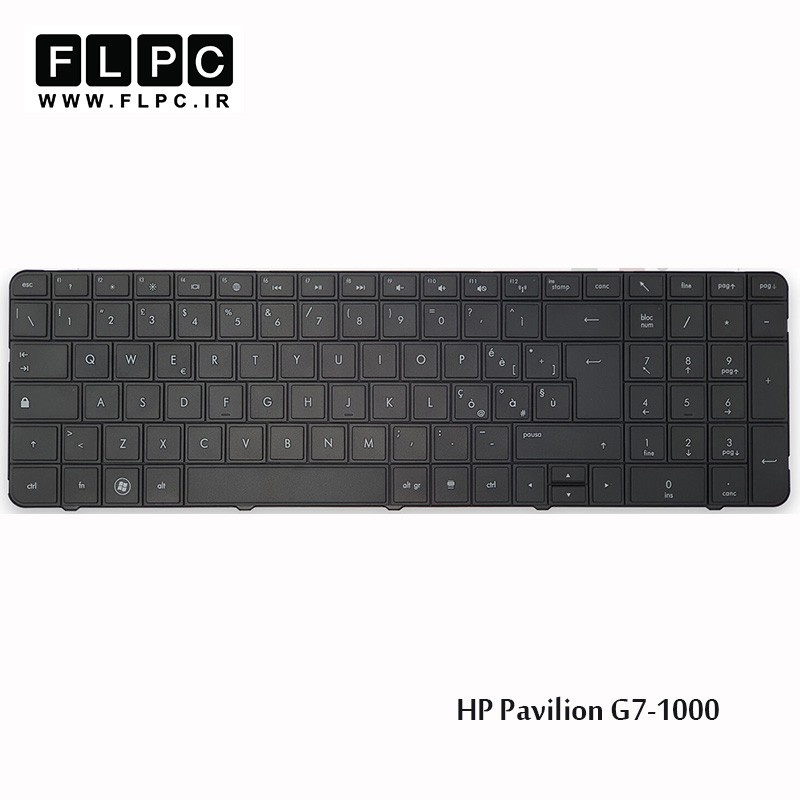 کیبورد لپ تاپ اچ پی HP Laptop Keyboard Pavilion G7-1000 مشکی-اینتر کوچک-بدون فریم