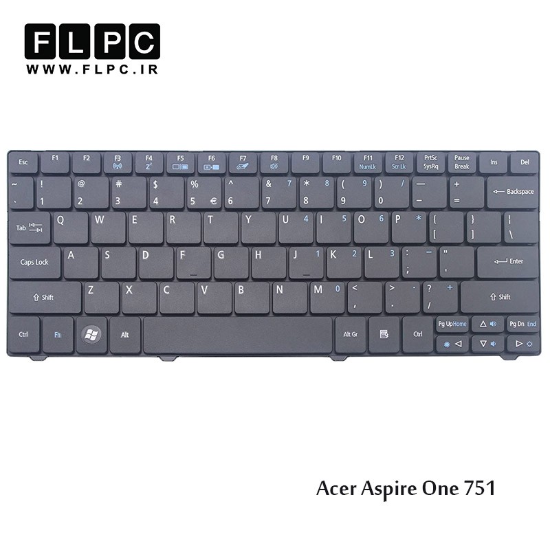 کیبورد لپ تاپ ایسر Acer Laptop Keyboard Aspire One 751 مشکی