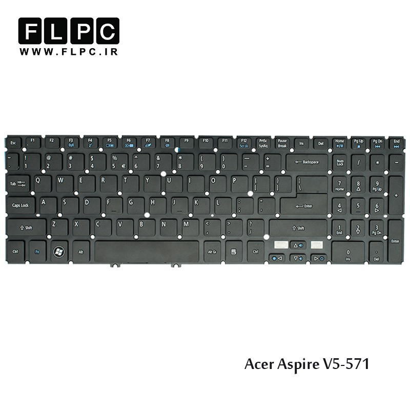 کیبورد لپ تاپ ایسر Acer Laptop Keyboard Aspire V5-571 مشکی-اینتر کوچک-بدون فریم