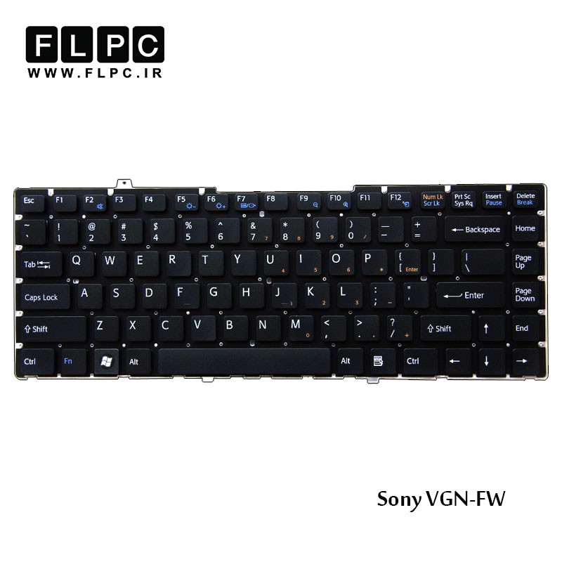 کیبورد لپ تاپ سونی FW مشکی اینتر کوچک بدون فریم Sony Laptop Keyboard  FW Small Enter Black Without Frame