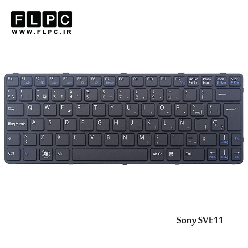 کیبورد لپ تاپ سونی Sony Laptop Keyboard SVE11 مشکی-بافریم