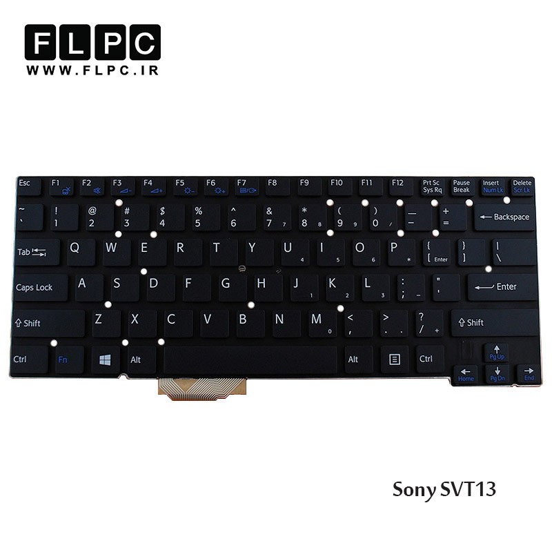 کیبورد لپ تاپ سونی Sony Laptop Keyboard SVT13 مشکی-اینتر کوچک-بدون فریم