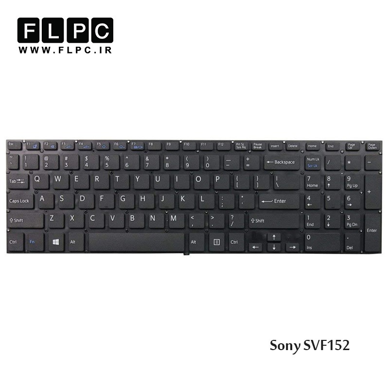 کیبورد لپ تاپ سونی Sony Laptop Keyboard SVF152 مشکی-اینتر کوچک-بدون فریم