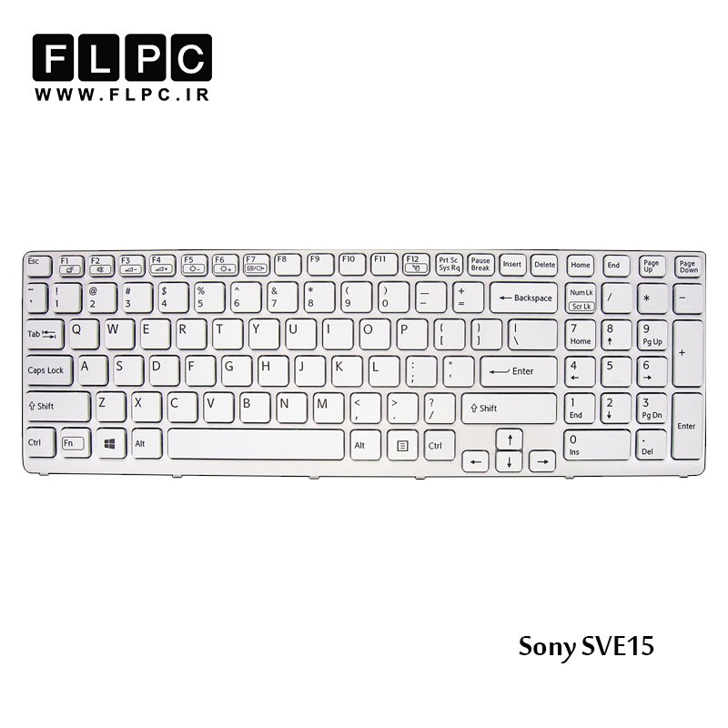 Keyboard Laptop Sony Vaio SVE15_White کیبرد لپ تاپ سونی سفید