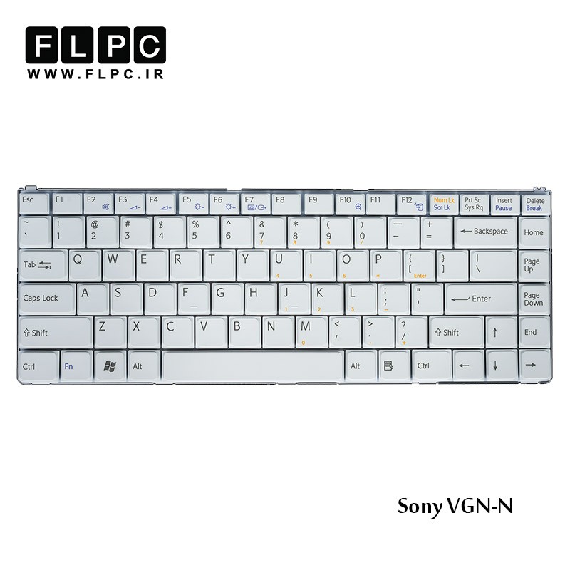 Keyboard Laptop White Sony N کیبرد-کی برد لپ تاپ سونی سفید