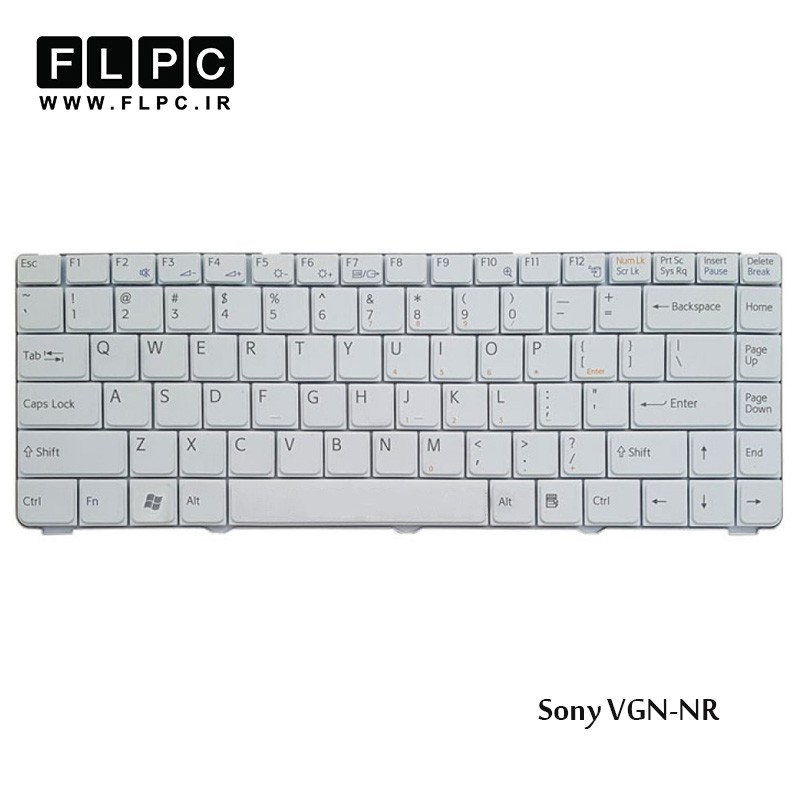 کیبورد لپ تاپ سونی Sony Laptop Keyboard VGN-NR سفید-فلت کج