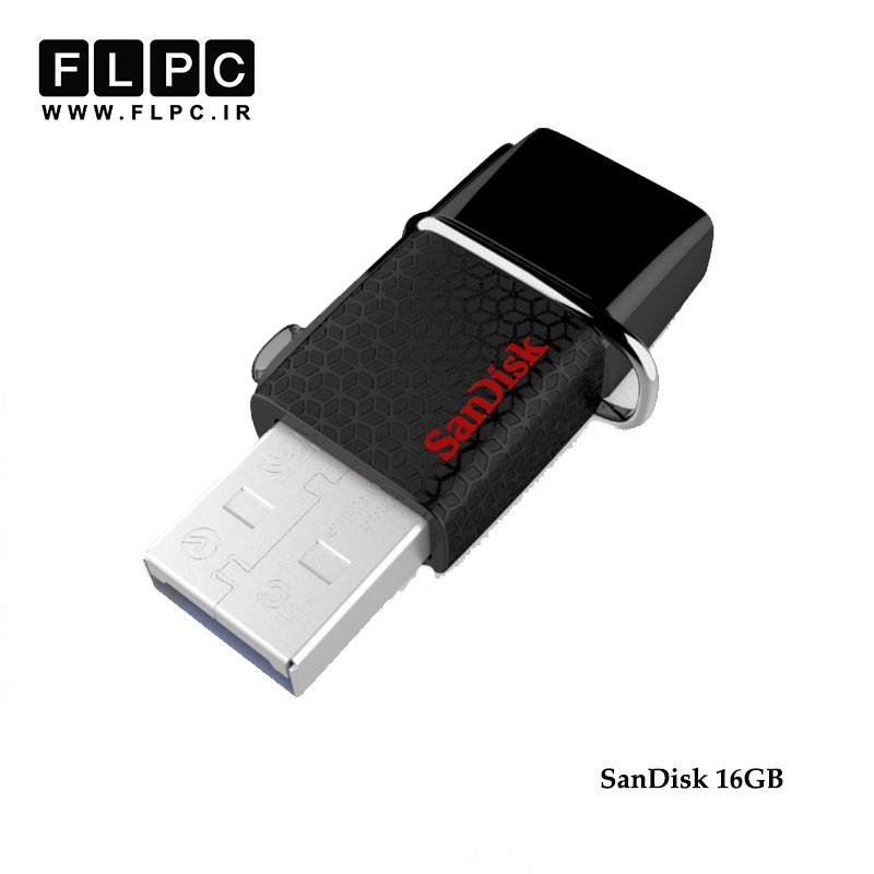 فلش مموری  مدل Ultra Dual USB Drive 3.0 سن دیسک ظرفیت 16 گیگابایت//SanDisk Ultra Dual USB Drive 3.0 Flash Memory 16GB