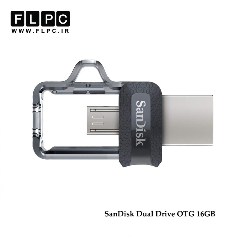 فلش مموری OTG مدل Dual Drive سن دیسک ظرفیت 16 گیگابایت //SanDisk Dual Drive OTG Flash Memory 16GB