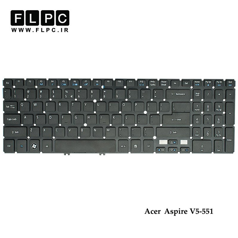 کیبورد لپ تاپ ایسر Acer Laptop Keyboard Aspire V5-551 مشکی-اینتر کوچک-بدون فریم
