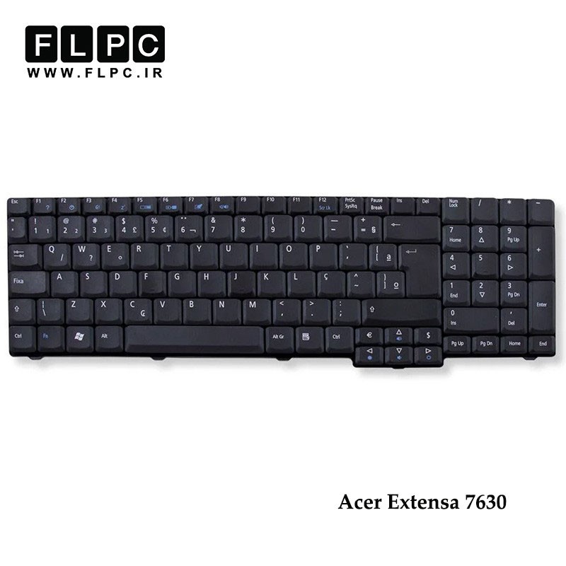 کیبورد لپ تاپ ایسر Acer Laptop Keyboard Extensa 7630 مشکی-فلت کوتاه