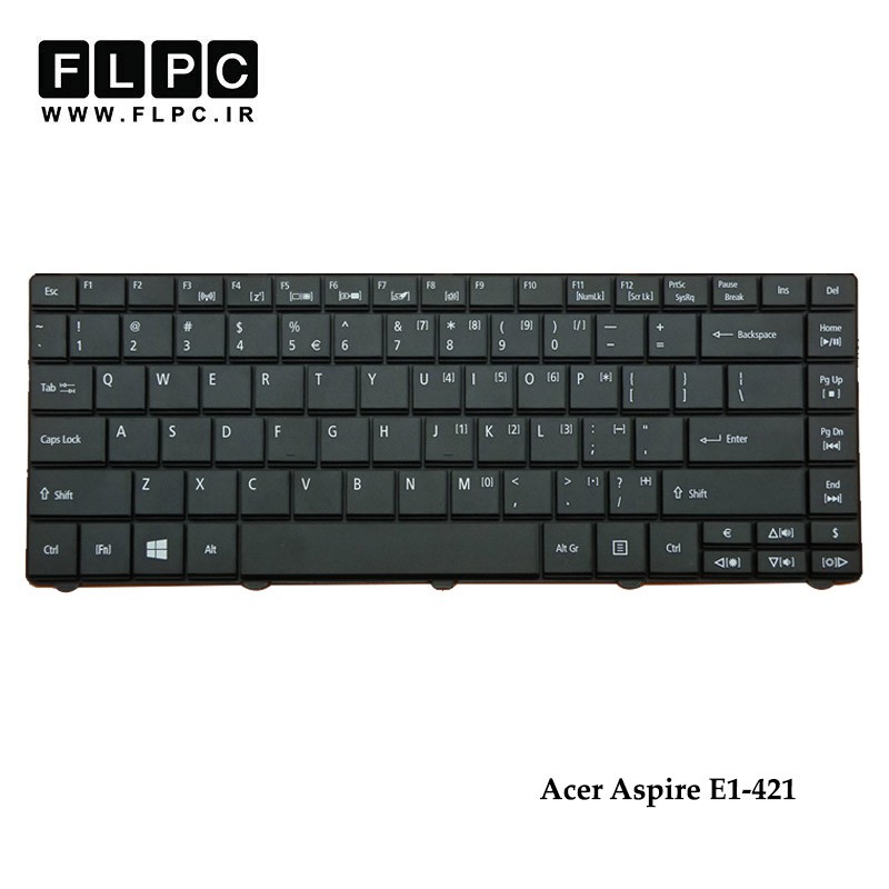کیبورد لپ تاپ ایسر Acer Aspire E1-421 Laptop Keyboard مشکی-اینتر کوچک-بدون فریم