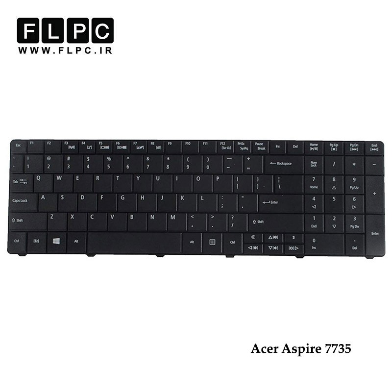 کیبورد لپ تاپ ایسر Acer Aspire 7735 Laptop Keyboard مشکی - با دکمه پهن