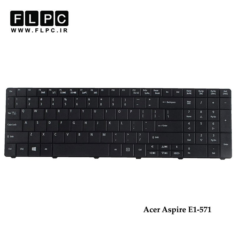 کیبورد لپ تاپ ایسر Acer Aspire E1-571 Laptop Keyboard مشکی-با دکمه پهن