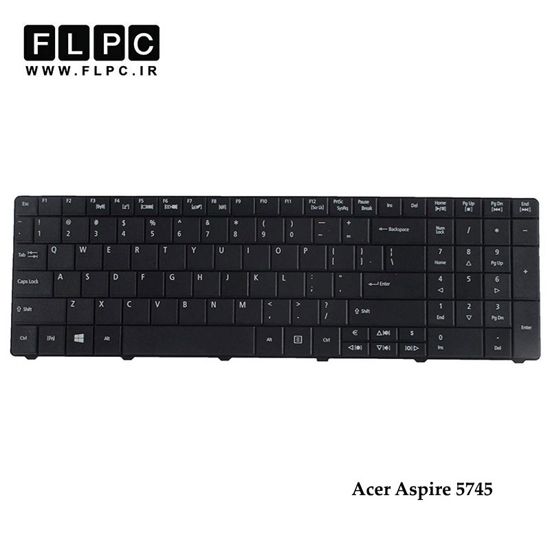 کیبورد لپ تاپ ایسر Acer Aspire 5745 Laptop Keyboard مشکی - با دکمه پهن