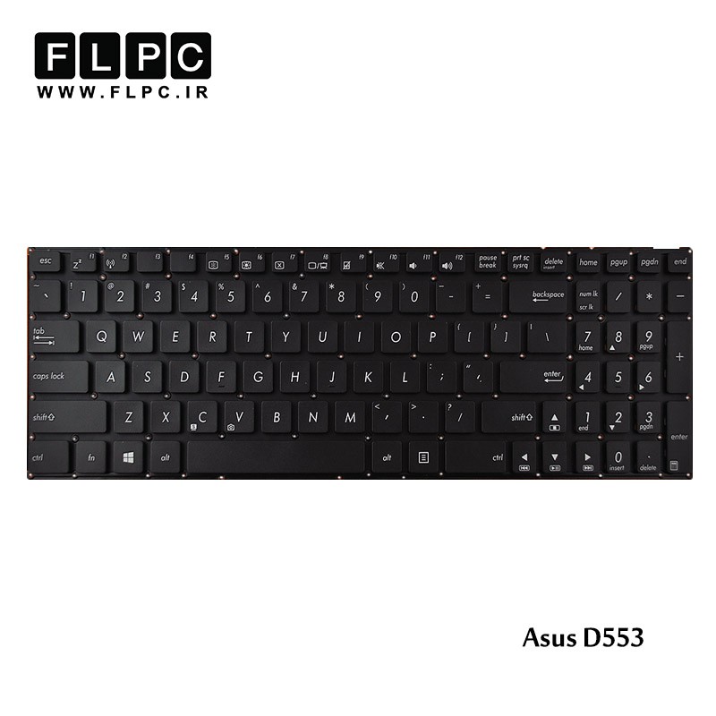 کیبورد لپ تاپ ایسوس Asus D553 Laptop Keyboard اینترکوچک- بدون فریم- فلت 10سانتی