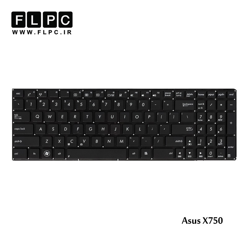 کیبورد لپ تاپ ایسوس Asus X750 Laptop Keyboard اینتر کوچک- بدون فریم- فلت بلند