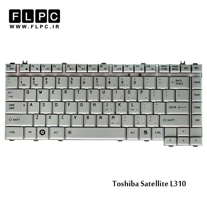 کیبورد لپ تاپ توشیبا Toshiba Laptop Keyboard Satellite L310 سفید
