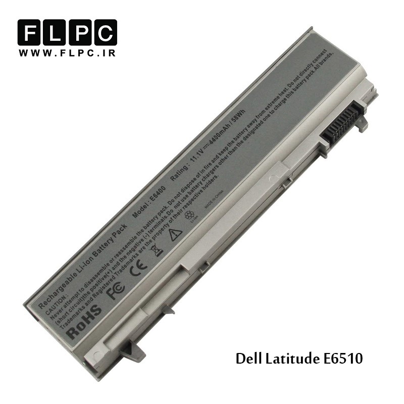 باتری لپ تاپ دل Dell Latitude E6510 _4400mAh نقره ای