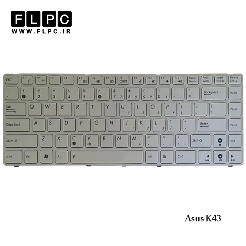 کیبورد لپ تاپ ایسوس Asus Laptop keyboard K43 سفید-بافریم