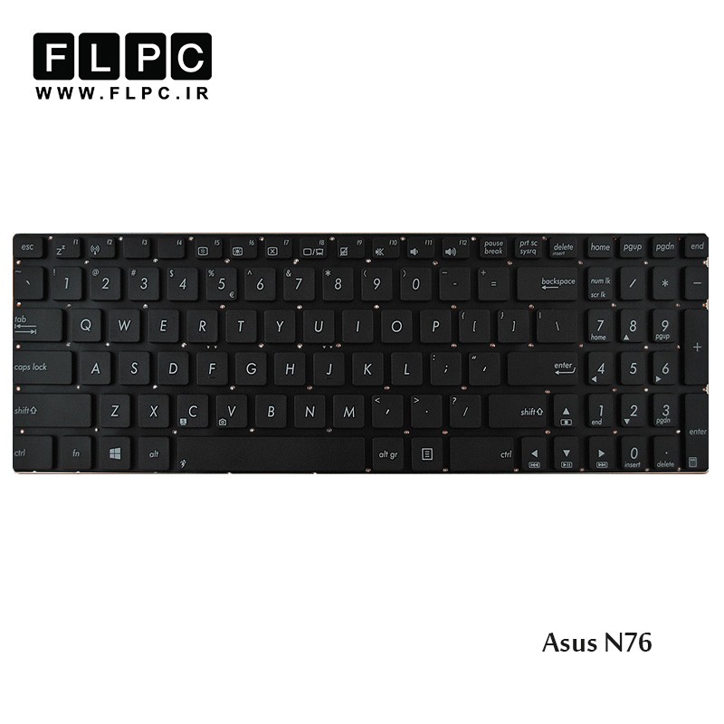 کیبورد لپ تاپ ایسوس N76 مشکی - بدون فریم Asus N76 Laptop Keyboard