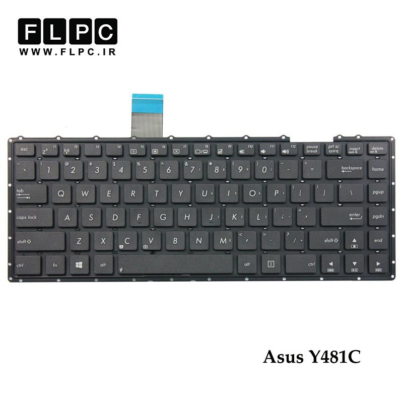 کیبورد لپ تاپ ایسوس Asus Laptop Keyboard Y481C مشکی-اینتر کوچک-بدون فریم