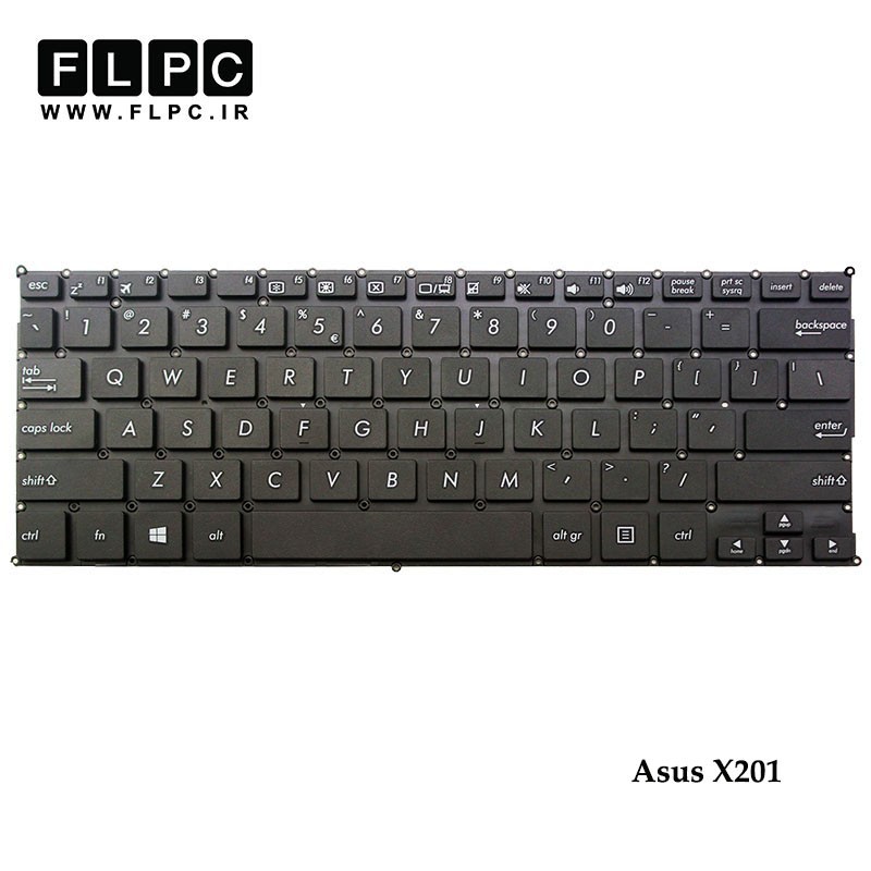 کیبورد لپ تاپ ایسوس Asus Laptop Keyboard X201 مشکی-اینتر کوچک-بدون فریم