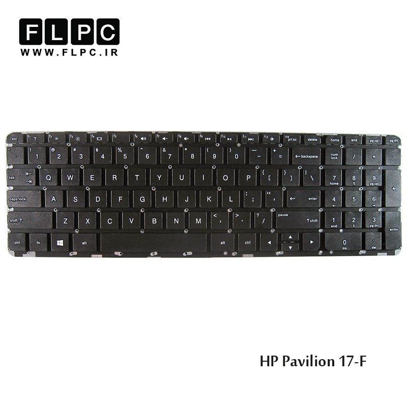 کیبورد لپ تاپ اچ پی HP Laptop Keyboard Pavilion 17-f مشکی- اینترکوچک- بدون فریم