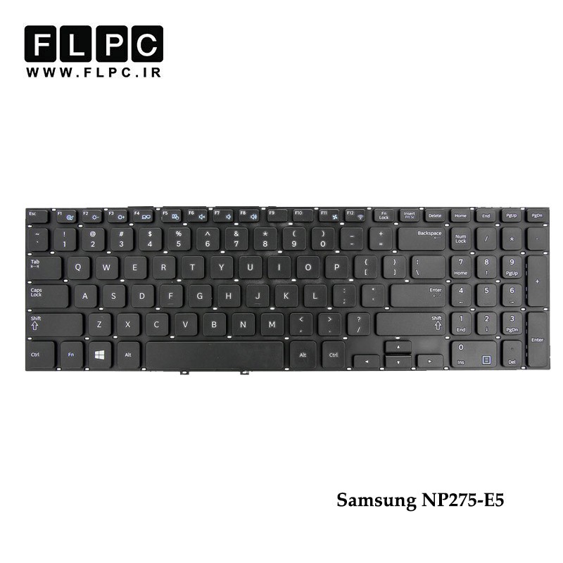کیبورد لپ تاپ سامسونگ Samsung NP275-E5 Laptop Keyboard مشکی-اینتر کوچک-بدون فریم