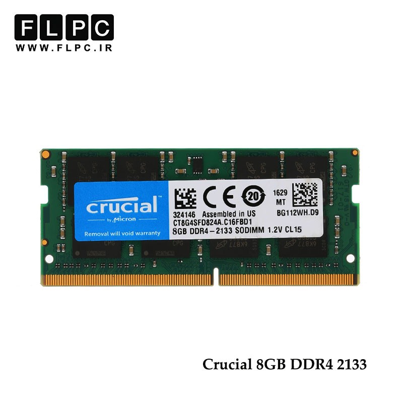 رم لپ تاپ  RAM 8GB DDR4 Crucial 2133