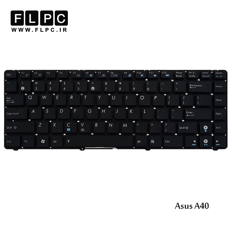 کیبورد لپ تاپ ایسوس Asus Laptop Keyboard A40 مشکی-اینتر کوچک-بدون فریم
