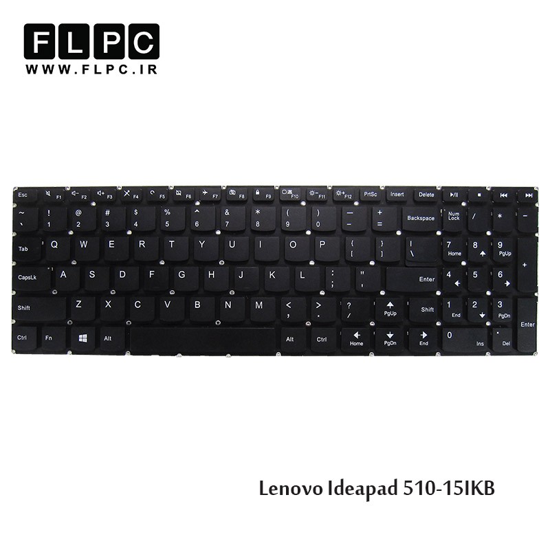 کیبورد لپ تاپ لنوو Lenovo Laptop Keyboard Ideapad 510-15IKB مشکی-بدون فریم
