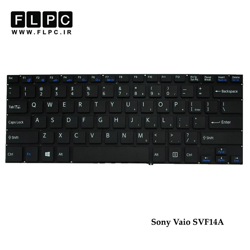 کیبورد لپ تاپ سونی Sony Vaio SVF14A Laptop Keyboard مشکی-اینتر کوچک-بدون فریم