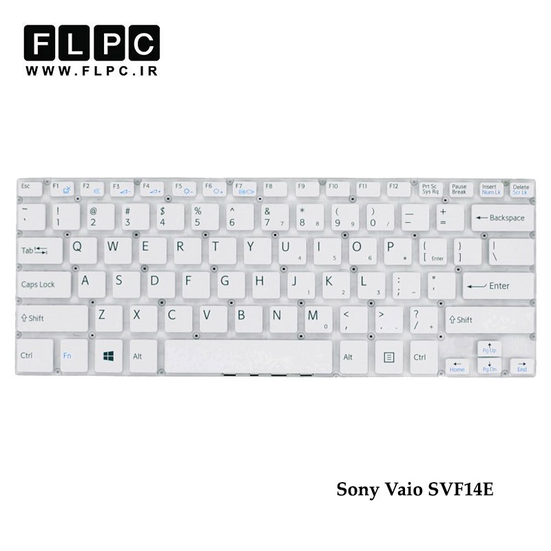 کیبورد لپ تاپ سونی Sony Vaio SVF14E Laptop Keyboard سفید-اینتر کوچک-بدون فریم