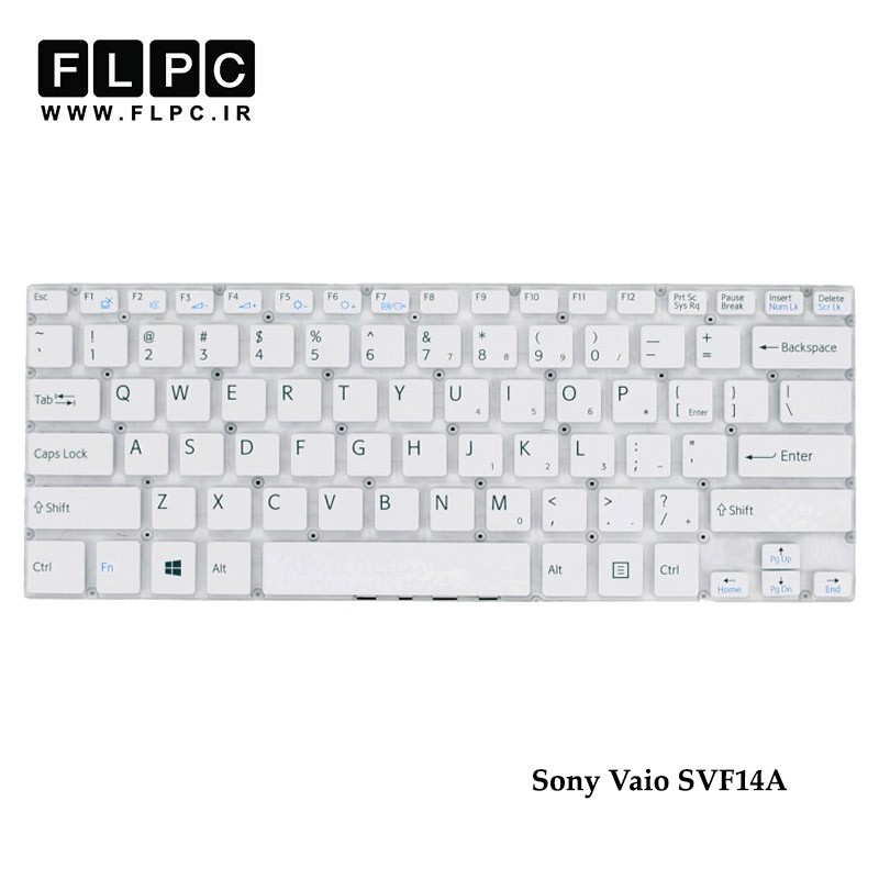 کیبورد لپ تاپ سونی Sony Vaio SVF14A Laptop Keyboard سفید-اینتر کوچک-بدون فریم