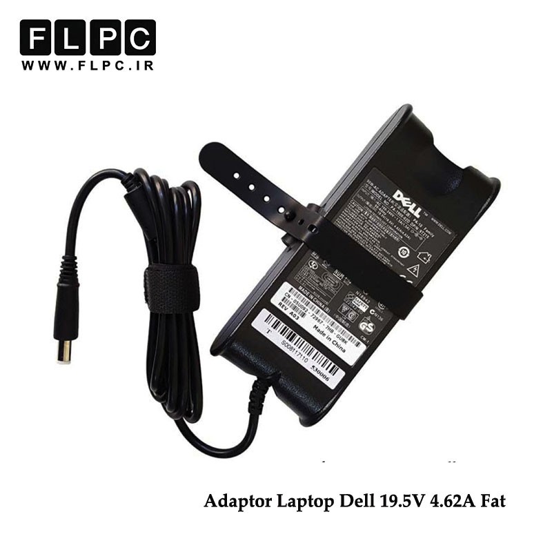 آداپتور لپ تاپ دل Dell 19.5v 4.62A Fat Org Plus _7.4*5.0