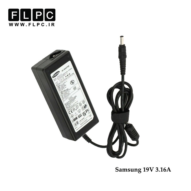 آداپتور لپ تاپ سامسونگ 19 ولت 3.16آمپر60 وات/Samsung Laptop Adaptor 19V 3.16A 60W