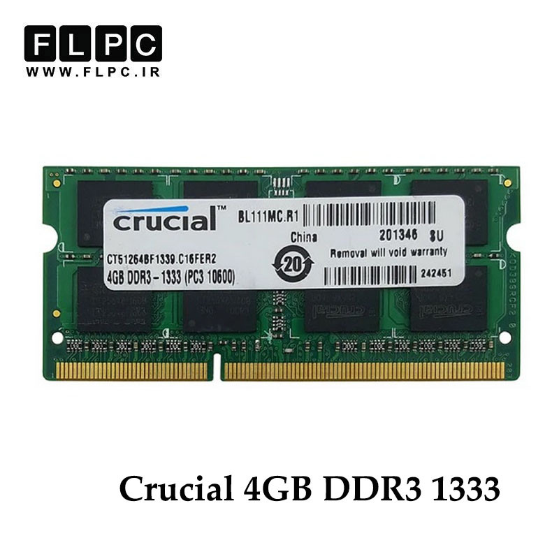 رم لپ تاپ 4 گیگ Crucial DDR3-PC3 (1333-10600) CL9 _CT51264BC1339.16FHR