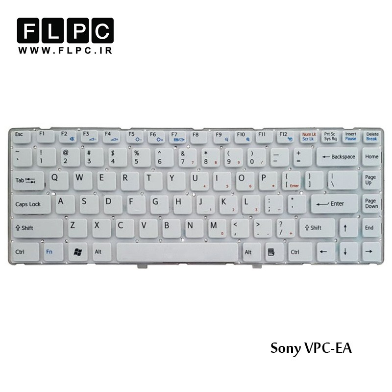 کیبورد لپ تاپ سونی Sony Laptop Keyboard VPC-EA سفید-اینتر کوچک-بدون فریم
